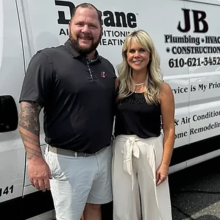 Jeff and Megan Blew, owners of JB Plumbing HVAC and Construction
